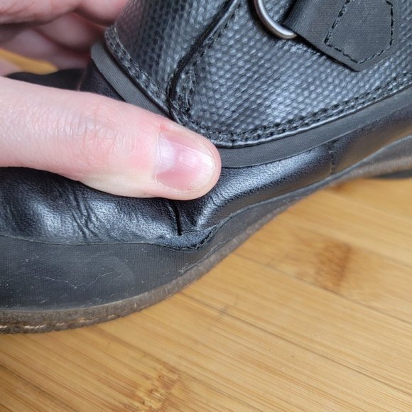 Sorel Joplin Size 8 Black Rubber Waterproof Rain Boots Leather NL1947-010 - Picture 6 of 7